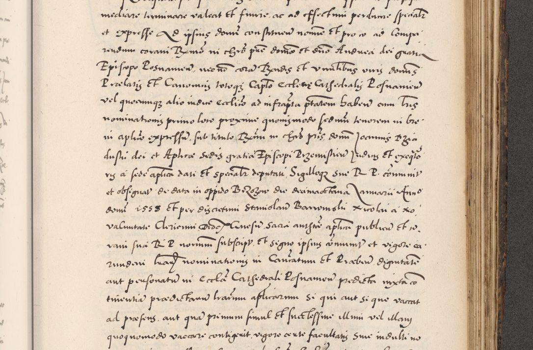 Zdjęcie nr 853 dla obiektu archiwalnego: Acta actorum causarum, sentenciarum diffinitivarum quam interloquutiorum, decretorum, obligationum, quietationum et constitutionum procuratorum coram reverndo domino Petri Porembski preposito Ossviencimensi, canonico et officiali Cracoviensi generali ad annum Dimini 1556, inditione quatuor decima, pontificatus sanctissimi in Christo patris domini Pauli divina providencia pape IIII anno ispius.