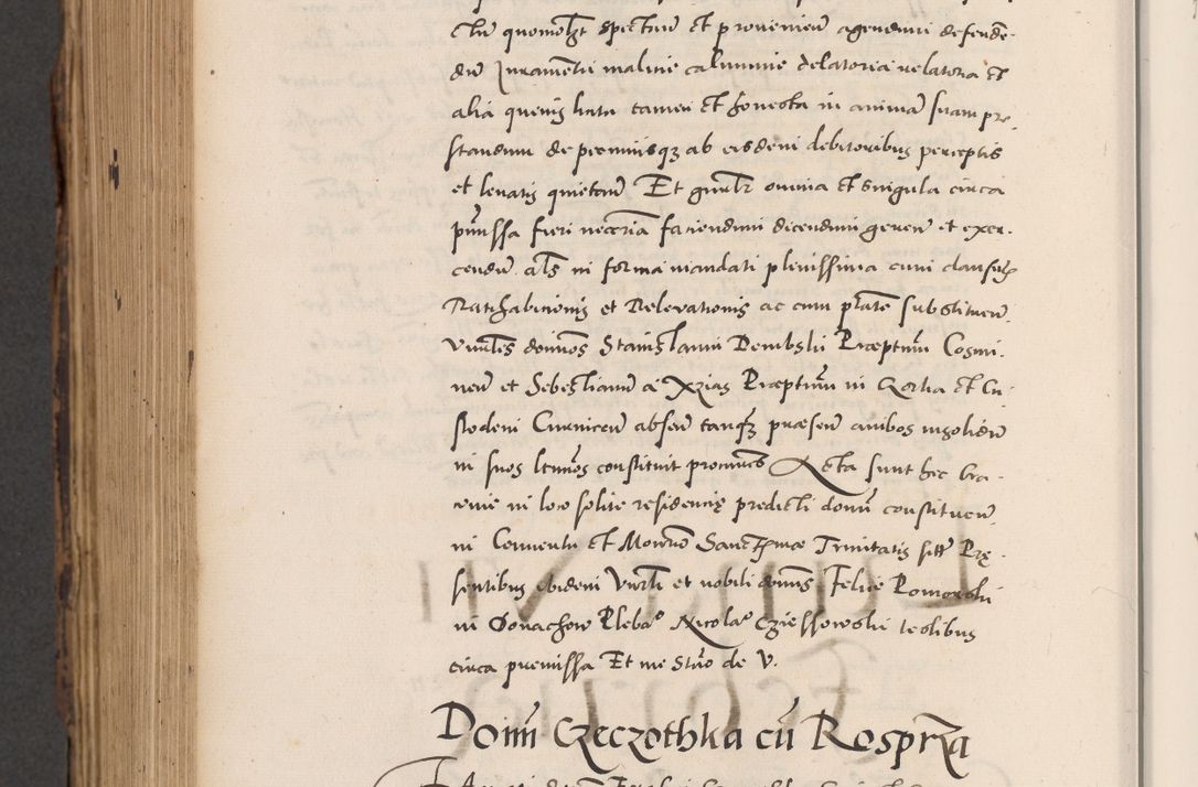 Zdjęcie nr 848 dla obiektu archiwalnego: Acta actorum causarum, sentenciarum diffinitivarum quam interloquutiorum, decretorum, obligationum, quietationum et constitutionum procuratorum coram reverndo domino Petri Porembski preposito Ossviencimensi, canonico et officiali Cracoviensi generali ad annum Dimini 1556, inditione quatuor decima, pontificatus sanctissimi in Christo patris domini Pauli divina providencia pape IIII anno ispius.