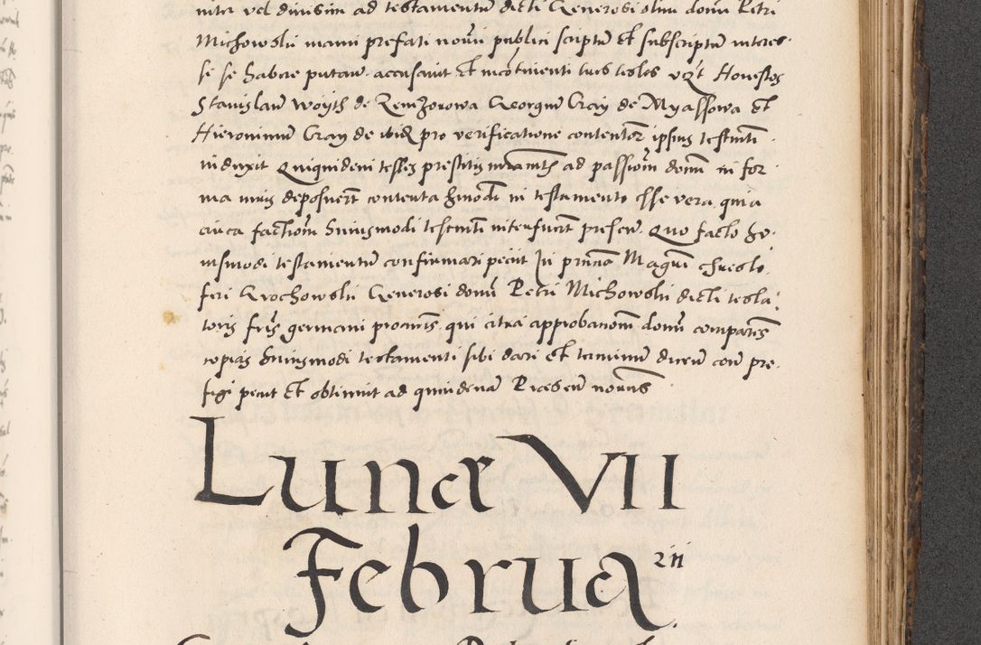 Zdjęcie nr 847 dla obiektu archiwalnego: Acta actorum causarum, sentenciarum diffinitivarum quam interloquutiorum, decretorum, obligationum, quietationum et constitutionum procuratorum coram reverndo domino Petri Porembski preposito Ossviencimensi, canonico et officiali Cracoviensi generali ad annum Dimini 1556, inditione quatuor decima, pontificatus sanctissimi in Christo patris domini Pauli divina providencia pape IIII anno ispius.