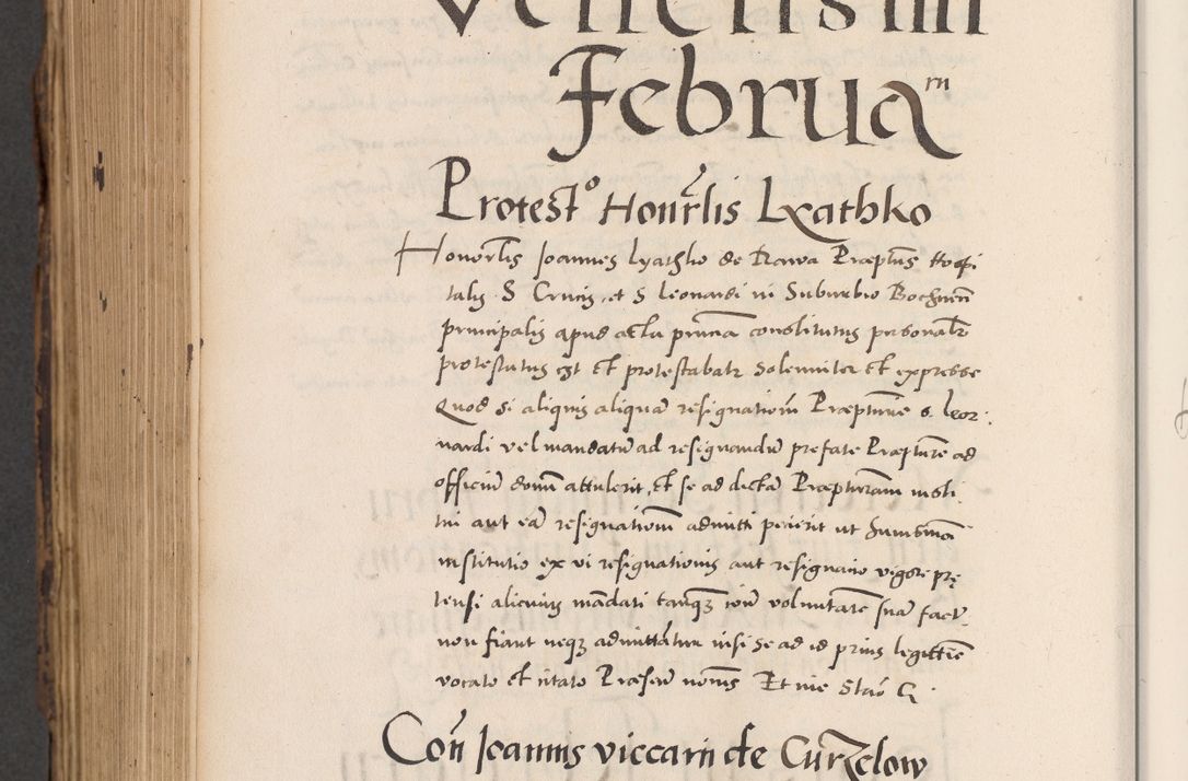 Zdjęcie nr 844 dla obiektu archiwalnego: Acta actorum causarum, sentenciarum diffinitivarum quam interloquutiorum, decretorum, obligationum, quietationum et constitutionum procuratorum coram reverndo domino Petri Porembski preposito Ossviencimensi, canonico et officiali Cracoviensi generali ad annum Dimini 1556, inditione quatuor decima, pontificatus sanctissimi in Christo patris domini Pauli divina providencia pape IIII anno ispius.