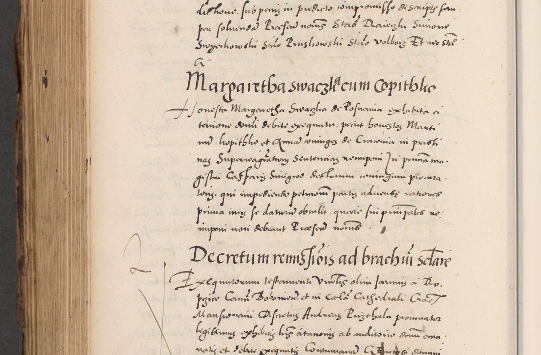 Zdjęcie nr 842 dla obiektu archiwalnego: Acta actorum causarum, sentenciarum diffinitivarum quam interloquutiorum, decretorum, obligationum, quietationum et constitutionum procuratorum coram reverndo domino Petri Porembski preposito Ossviencimensi, canonico et officiali Cracoviensi generali ad annum Dimini 1556, inditione quatuor decima, pontificatus sanctissimi in Christo patris domini Pauli divina providencia pape IIII anno ispius.