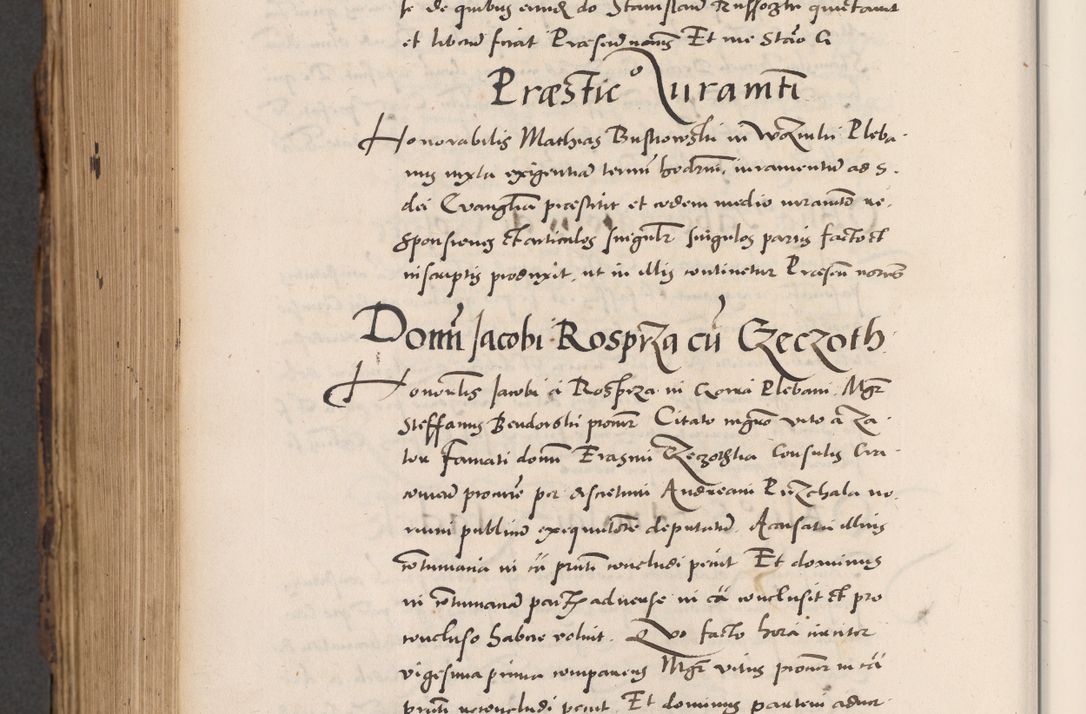 Zdjęcie nr 838 dla obiektu archiwalnego: Acta actorum causarum, sentenciarum diffinitivarum quam interloquutiorum, decretorum, obligationum, quietationum et constitutionum procuratorum coram reverndo domino Petri Porembski preposito Ossviencimensi, canonico et officiali Cracoviensi generali ad annum Dimini 1556, inditione quatuor decima, pontificatus sanctissimi in Christo patris domini Pauli divina providencia pape IIII anno ispius.