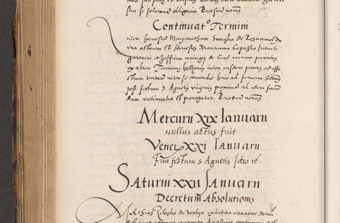 Zdjęcie nr 824 dla obiektu archiwalnego: Acta actorum causarum, sentenciarum diffinitivarum quam interloquutiorum, decretorum, obligationum, quietationum et constitutionum procuratorum coram reverndo domino Petri Porembski preposito Ossviencimensi, canonico et officiali Cracoviensi generali ad annum Dimini 1556, inditione quatuor decima, pontificatus sanctissimi in Christo patris domini Pauli divina providencia pape IIII anno ispius.