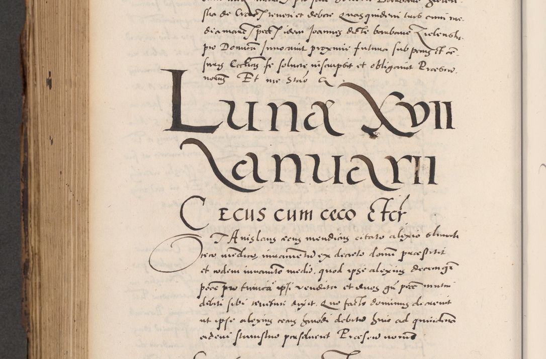 Zdjęcie nr 820 dla obiektu archiwalnego: Acta actorum causarum, sentenciarum diffinitivarum quam interloquutiorum, decretorum, obligationum, quietationum et constitutionum procuratorum coram reverndo domino Petri Porembski preposito Ossviencimensi, canonico et officiali Cracoviensi generali ad annum Dimini 1556, inditione quatuor decima, pontificatus sanctissimi in Christo patris domini Pauli divina providencia pape IIII anno ispius.