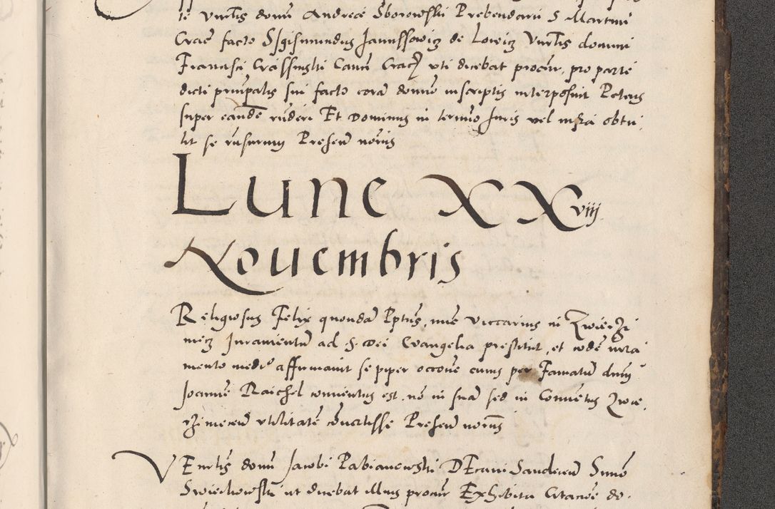 Zdjęcie nr 1149 dla obiektu archiwalnego: Acta actorum causarum, sentenciarum diffinitivarum quam interloquutiorum, decretorum, obligationum, quietationum et constitutionum procuratorum coram reverndo domino Petri Porembski preposito Ossviencimensi, canonico et officiali Cracoviensi generali ad annum Dimini 1556, inditione quatuor decima, pontificatus sanctissimi in Christo patris domini Pauli divina providencia pape IIII anno ispius.