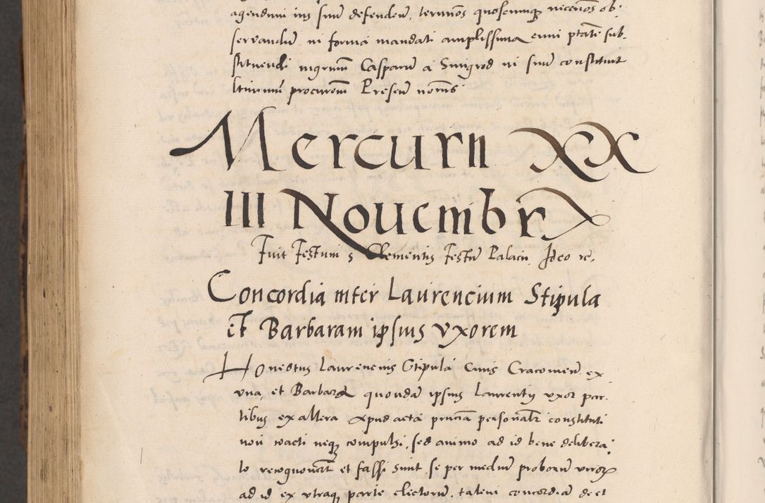 Zdjęcie nr 1144 dla obiektu archiwalnego: Acta actorum causarum, sentenciarum diffinitivarum quam interloquutiorum, decretorum, obligationum, quietationum et constitutionum procuratorum coram reverndo domino Petri Porembski preposito Ossviencimensi, canonico et officiali Cracoviensi generali ad annum Dimini 1556, inditione quatuor decima, pontificatus sanctissimi in Christo patris domini Pauli divina providencia pape IIII anno ispius.