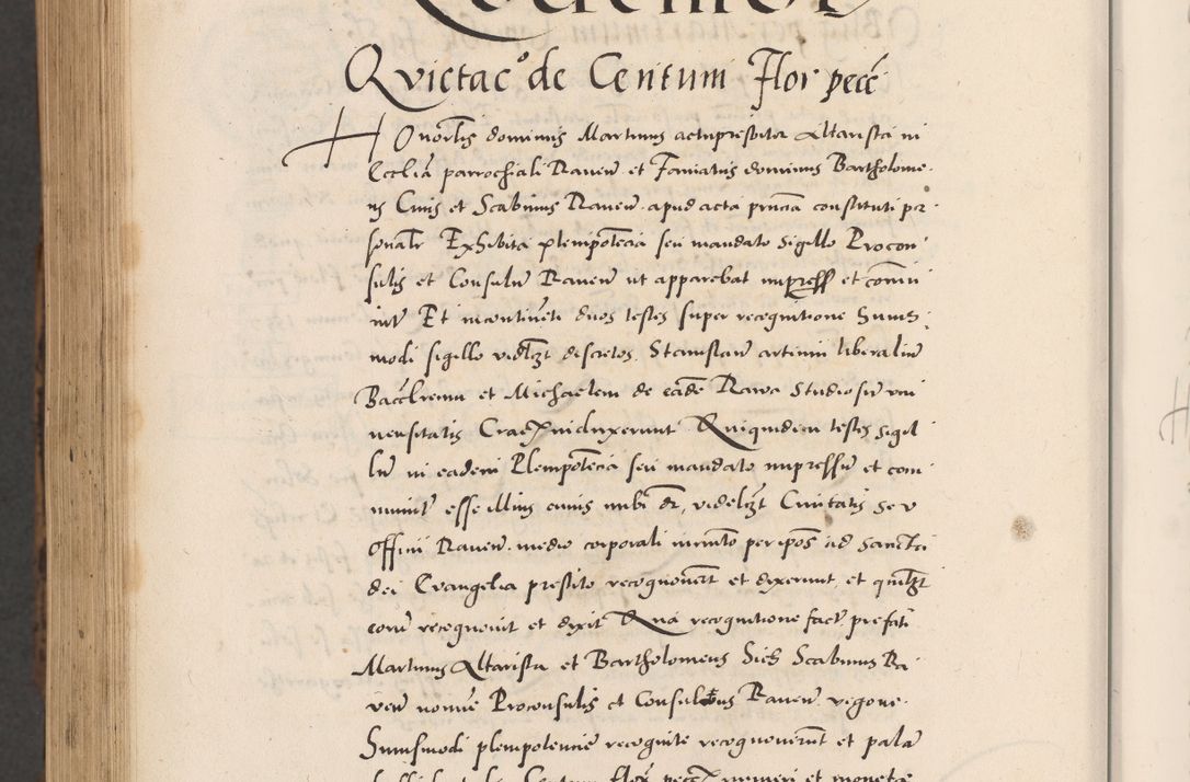 Zdjęcie nr 1130 dla obiektu archiwalnego: Acta actorum causarum, sentenciarum diffinitivarum quam interloquutiorum, decretorum, obligationum, quietationum et constitutionum procuratorum coram reverndo domino Petri Porembski preposito Ossviencimensi, canonico et officiali Cracoviensi generali ad annum Dimini 1556, inditione quatuor decima, pontificatus sanctissimi in Christo patris domini Pauli divina providencia pape IIII anno ispius.