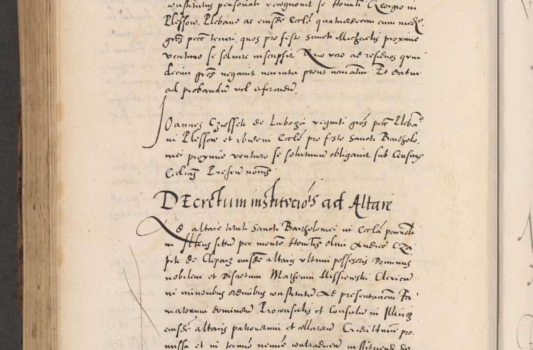 Zdjęcie nr 1122 dla obiektu archiwalnego: Acta actorum causarum, sentenciarum diffinitivarum quam interloquutiorum, decretorum, obligationum, quietationum et constitutionum procuratorum coram reverndo domino Petri Porembski preposito Ossviencimensi, canonico et officiali Cracoviensi generali ad annum Dimini 1556, inditione quatuor decima, pontificatus sanctissimi in Christo patris domini Pauli divina providencia pape IIII anno ispius.