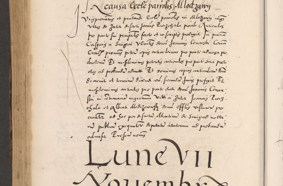 Zdjęcie nr 1120 dla obiektu archiwalnego: Acta actorum causarum, sentenciarum diffinitivarum quam interloquutiorum, decretorum, obligationum, quietationum et constitutionum procuratorum coram reverndo domino Petri Porembski preposito Ossviencimensi, canonico et officiali Cracoviensi generali ad annum Dimini 1556, inditione quatuor decima, pontificatus sanctissimi in Christo patris domini Pauli divina providencia pape IIII anno ispius.