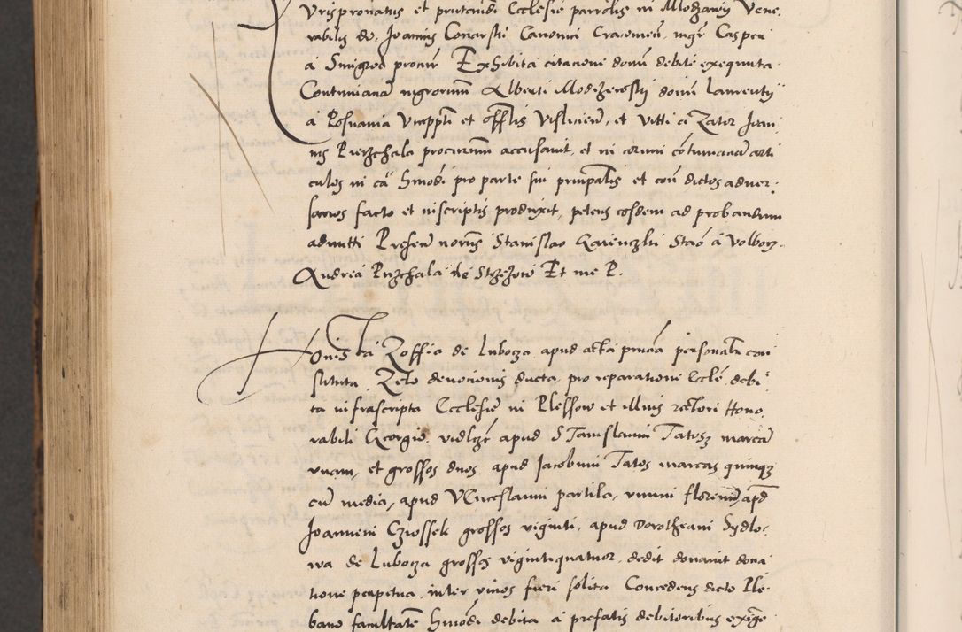 Zdjęcie nr 1114 dla obiektu archiwalnego: Acta actorum causarum, sentenciarum diffinitivarum quam interloquutiorum, decretorum, obligationum, quietationum et constitutionum procuratorum coram reverndo domino Petri Porembski preposito Ossviencimensi, canonico et officiali Cracoviensi generali ad annum Dimini 1556, inditione quatuor decima, pontificatus sanctissimi in Christo patris domini Pauli divina providencia pape IIII anno ispius.