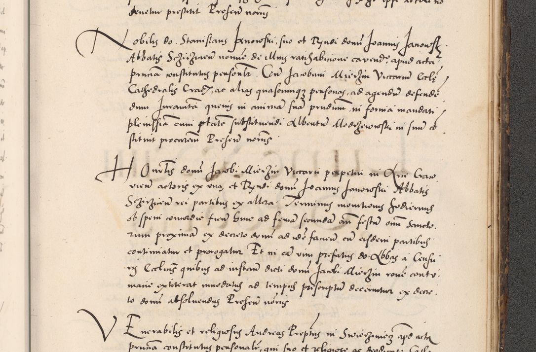 Zdjęcie nr 1111 dla obiektu archiwalnego: Acta actorum causarum, sentenciarum diffinitivarum quam interloquutiorum, decretorum, obligationum, quietationum et constitutionum procuratorum coram reverndo domino Petri Porembski preposito Ossviencimensi, canonico et officiali Cracoviensi generali ad annum Dimini 1556, inditione quatuor decima, pontificatus sanctissimi in Christo patris domini Pauli divina providencia pape IIII anno ispius.