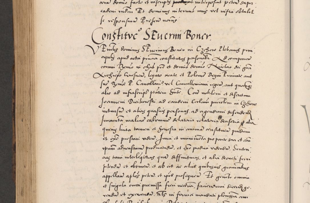 Zdjęcie nr 1108 dla obiektu archiwalnego: Acta actorum causarum, sentenciarum diffinitivarum quam interloquutiorum, decretorum, obligationum, quietationum et constitutionum procuratorum coram reverndo domino Petri Porembski preposito Ossviencimensi, canonico et officiali Cracoviensi generali ad annum Dimini 1556, inditione quatuor decima, pontificatus sanctissimi in Christo patris domini Pauli divina providencia pape IIII anno ispius.