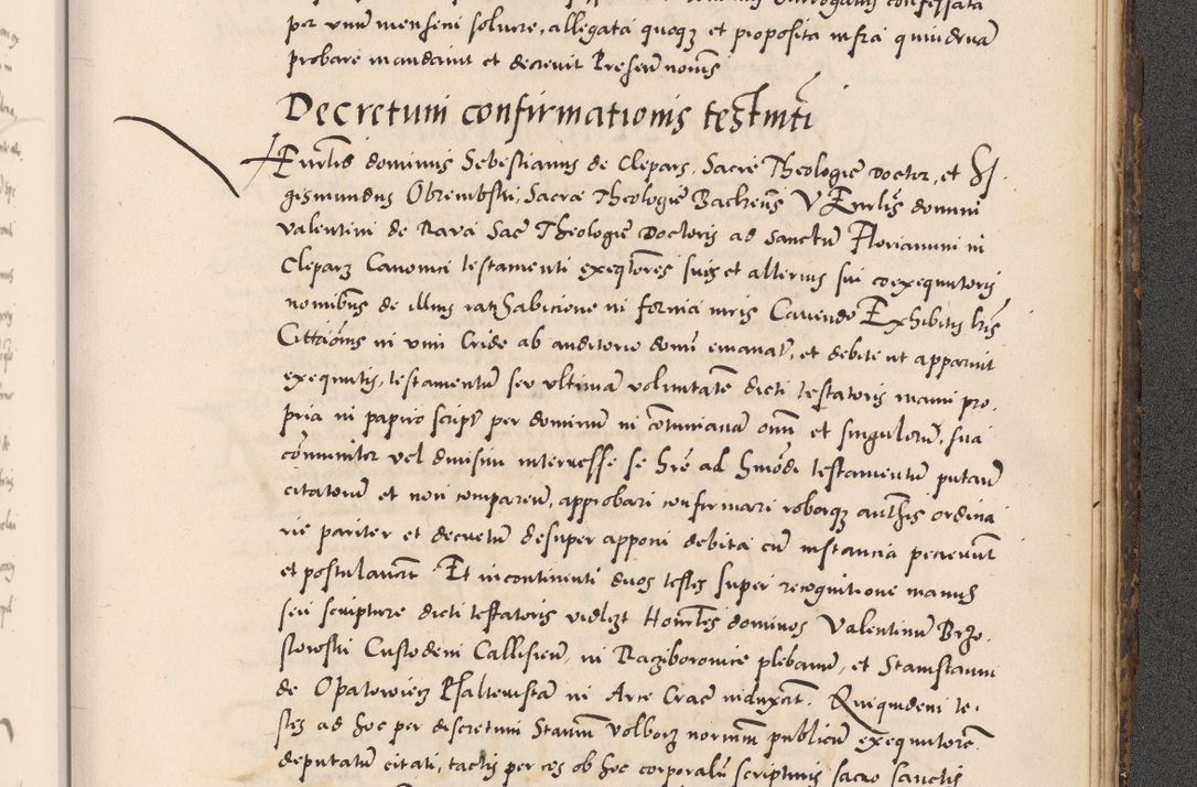 Zdjęcie nr 1107 dla obiektu archiwalnego: Acta actorum causarum, sentenciarum diffinitivarum quam interloquutiorum, decretorum, obligationum, quietationum et constitutionum procuratorum coram reverndo domino Petri Porembski preposito Ossviencimensi, canonico et officiali Cracoviensi generali ad annum Dimini 1556, inditione quatuor decima, pontificatus sanctissimi in Christo patris domini Pauli divina providencia pape IIII anno ispius.