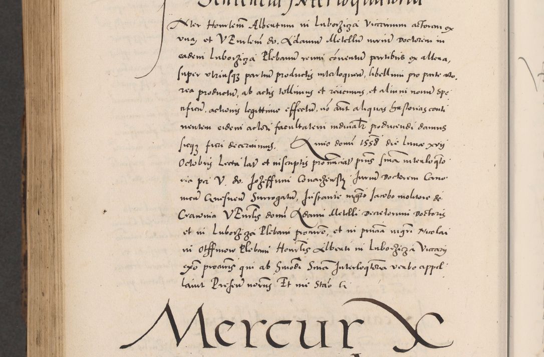 Zdjęcie nr 1106 dla obiektu archiwalnego: Acta actorum causarum, sentenciarum diffinitivarum quam interloquutiorum, decretorum, obligationum, quietationum et constitutionum procuratorum coram reverndo domino Petri Porembski preposito Ossviencimensi, canonico et officiali Cracoviensi generali ad annum Dimini 1556, inditione quatuor decima, pontificatus sanctissimi in Christo patris domini Pauli divina providencia pape IIII anno ispius.