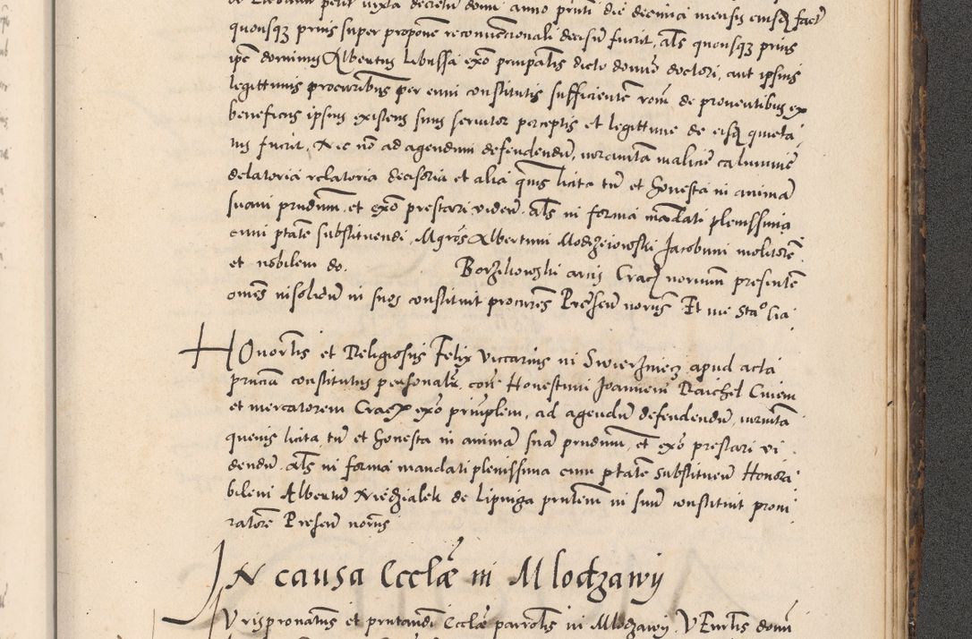 Zdjęcie nr 1105 dla obiektu archiwalnego: Acta actorum causarum, sentenciarum diffinitivarum quam interloquutiorum, decretorum, obligationum, quietationum et constitutionum procuratorum coram reverndo domino Petri Porembski preposito Ossviencimensi, canonico et officiali Cracoviensi generali ad annum Dimini 1556, inditione quatuor decima, pontificatus sanctissimi in Christo patris domini Pauli divina providencia pape IIII anno ispius.