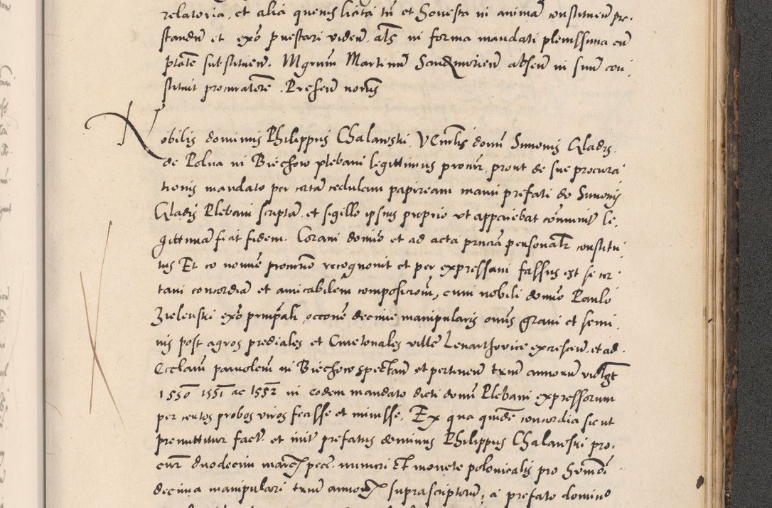 Zdjęcie nr 1095 dla obiektu archiwalnego: Acta actorum causarum, sentenciarum diffinitivarum quam interloquutiorum, decretorum, obligationum, quietationum et constitutionum procuratorum coram reverndo domino Petri Porembski preposito Ossviencimensi, canonico et officiali Cracoviensi generali ad annum Dimini 1556, inditione quatuor decima, pontificatus sanctissimi in Christo patris domini Pauli divina providencia pape IIII anno ispius.