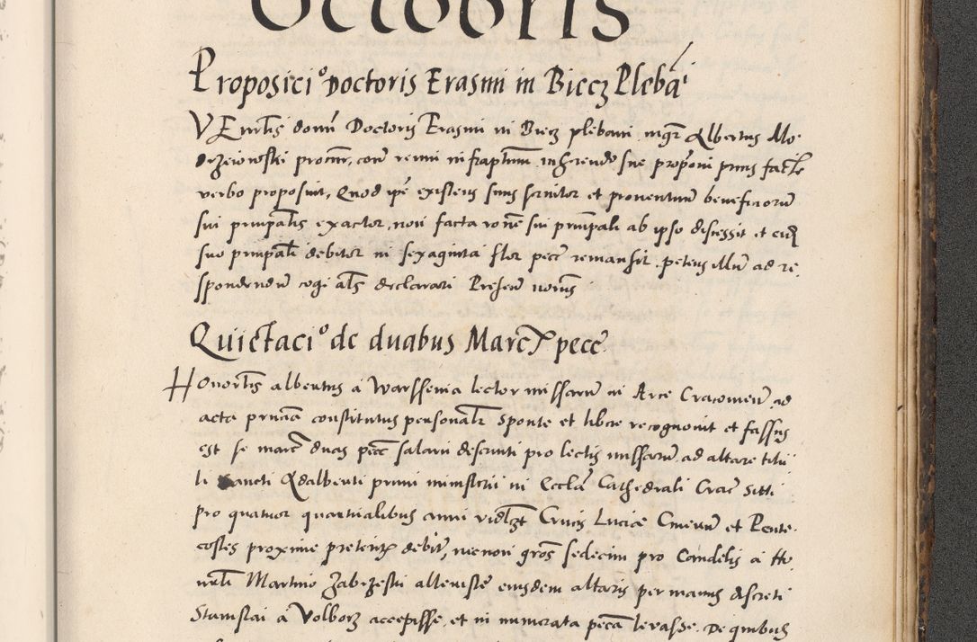 Zdjęcie nr 1087 dla obiektu archiwalnego: Acta actorum causarum, sentenciarum diffinitivarum quam interloquutiorum, decretorum, obligationum, quietationum et constitutionum procuratorum coram reverndo domino Petri Porembski preposito Ossviencimensi, canonico et officiali Cracoviensi generali ad annum Dimini 1556, inditione quatuor decima, pontificatus sanctissimi in Christo patris domini Pauli divina providencia pape IIII anno ispius.