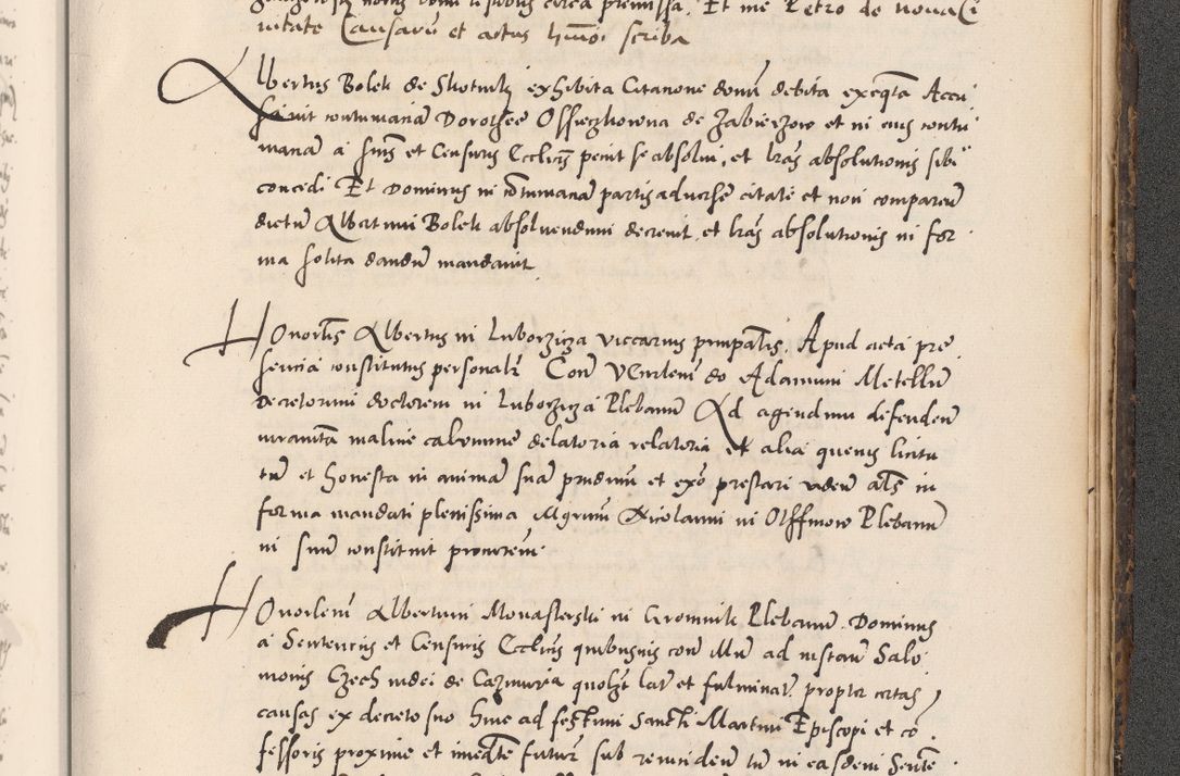 Zdjęcie nr 1083 dla obiektu archiwalnego: Acta actorum causarum, sentenciarum diffinitivarum quam interloquutiorum, decretorum, obligationum, quietationum et constitutionum procuratorum coram reverndo domino Petri Porembski preposito Ossviencimensi, canonico et officiali Cracoviensi generali ad annum Dimini 1556, inditione quatuor decima, pontificatus sanctissimi in Christo patris domini Pauli divina providencia pape IIII anno ispius.