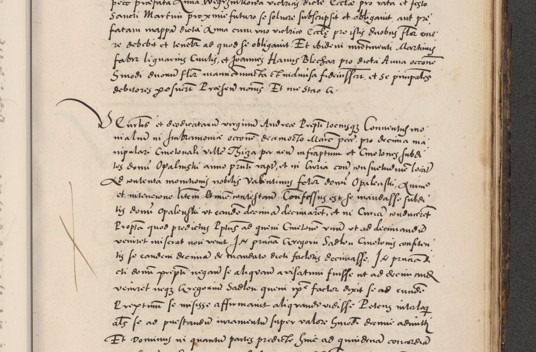 Zdjęcie nr 1073 dla obiektu archiwalnego: Acta actorum causarum, sentenciarum diffinitivarum quam interloquutiorum, decretorum, obligationum, quietationum et constitutionum procuratorum coram reverndo domino Petri Porembski preposito Ossviencimensi, canonico et officiali Cracoviensi generali ad annum Dimini 1556, inditione quatuor decima, pontificatus sanctissimi in Christo patris domini Pauli divina providencia pape IIII anno ispius.