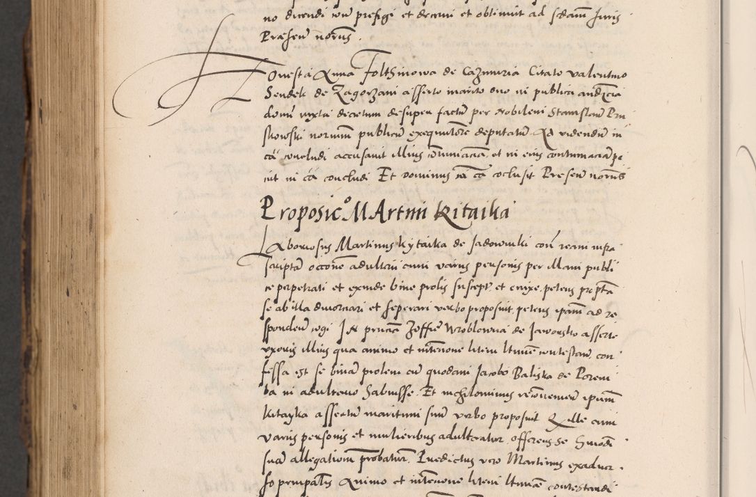Zdjęcie nr 1072 dla obiektu archiwalnego: Acta actorum causarum, sentenciarum diffinitivarum quam interloquutiorum, decretorum, obligationum, quietationum et constitutionum procuratorum coram reverndo domino Petri Porembski preposito Ossviencimensi, canonico et officiali Cracoviensi generali ad annum Dimini 1556, inditione quatuor decima, pontificatus sanctissimi in Christo patris domini Pauli divina providencia pape IIII anno ispius.