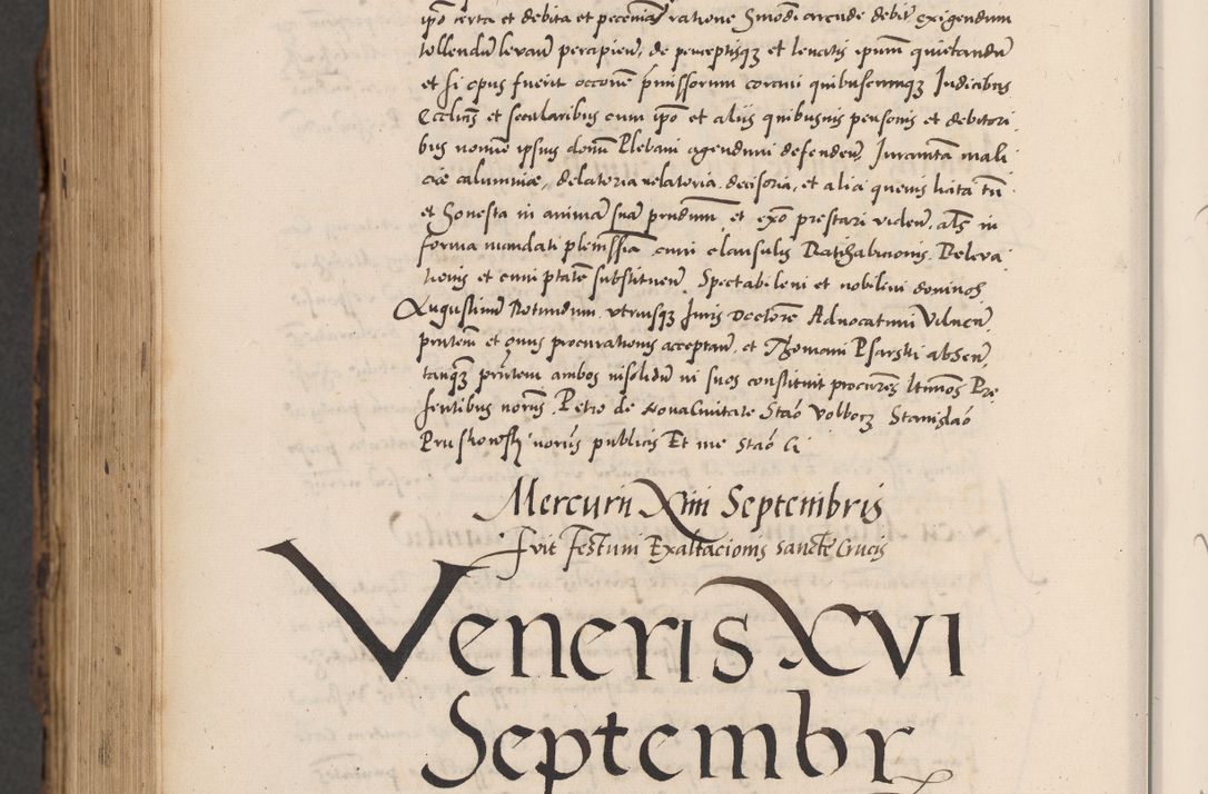 Zdjęcie nr 1070 dla obiektu archiwalnego: Acta actorum causarum, sentenciarum diffinitivarum quam interloquutiorum, decretorum, obligationum, quietationum et constitutionum procuratorum coram reverndo domino Petri Porembski preposito Ossviencimensi, canonico et officiali Cracoviensi generali ad annum Dimini 1556, inditione quatuor decima, pontificatus sanctissimi in Christo patris domini Pauli divina providencia pape IIII anno ispius.