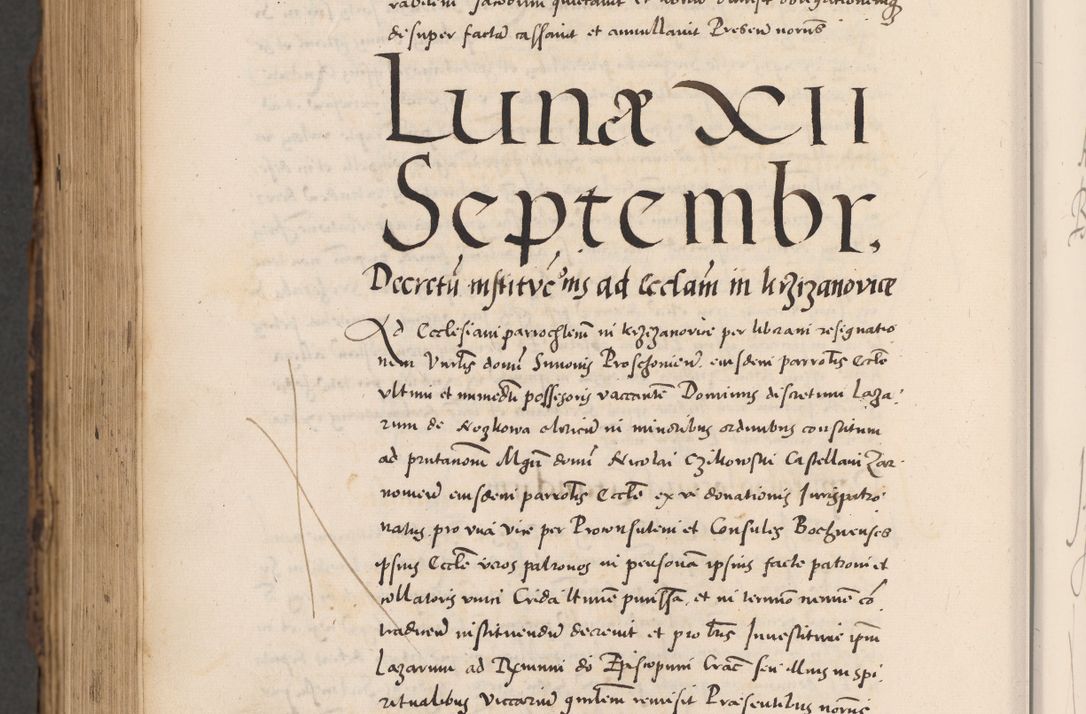 Zdjęcie nr 1068 dla obiektu archiwalnego: Acta actorum causarum, sentenciarum diffinitivarum quam interloquutiorum, decretorum, obligationum, quietationum et constitutionum procuratorum coram reverndo domino Petri Porembski preposito Ossviencimensi, canonico et officiali Cracoviensi generali ad annum Dimini 1556, inditione quatuor decima, pontificatus sanctissimi in Christo patris domini Pauli divina providencia pape IIII anno ispius.