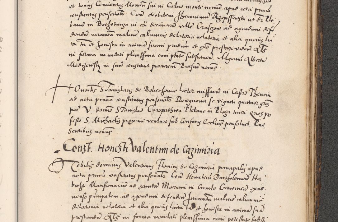 Zdjęcie nr 1065 dla obiektu archiwalnego: Acta actorum causarum, sentenciarum diffinitivarum quam interloquutiorum, decretorum, obligationum, quietationum et constitutionum procuratorum coram reverndo domino Petri Porembski preposito Ossviencimensi, canonico et officiali Cracoviensi generali ad annum Dimini 1556, inditione quatuor decima, pontificatus sanctissimi in Christo patris domini Pauli divina providencia pape IIII anno ispius.