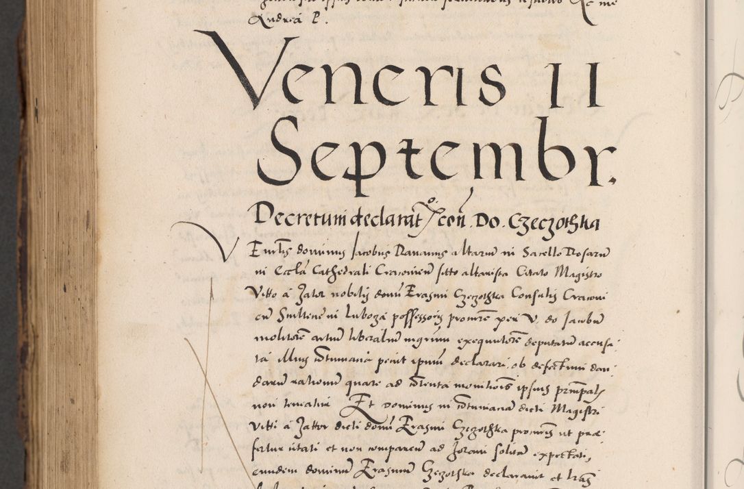 Zdjęcie nr 1062 dla obiektu archiwalnego: Acta actorum causarum, sentenciarum diffinitivarum quam interloquutiorum, decretorum, obligationum, quietationum et constitutionum procuratorum coram reverndo domino Petri Porembski preposito Ossviencimensi, canonico et officiali Cracoviensi generali ad annum Dimini 1556, inditione quatuor decima, pontificatus sanctissimi in Christo patris domini Pauli divina providencia pape IIII anno ispius.