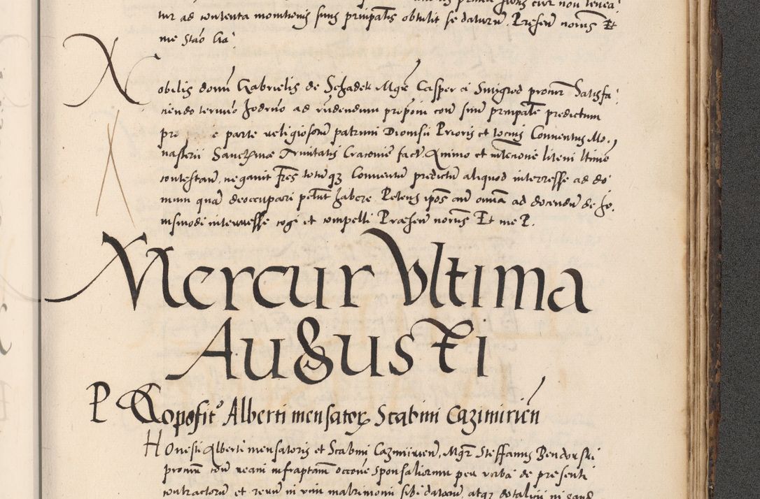 Zdjęcie nr 1059 dla obiektu archiwalnego: Acta actorum causarum, sentenciarum diffinitivarum quam interloquutiorum, decretorum, obligationum, quietationum et constitutionum procuratorum coram reverndo domino Petri Porembski preposito Ossviencimensi, canonico et officiali Cracoviensi generali ad annum Dimini 1556, inditione quatuor decima, pontificatus sanctissimi in Christo patris domini Pauli divina providencia pape IIII anno ispius.