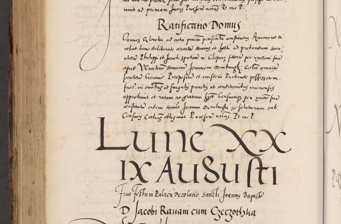 Zdjęcie nr 1058 dla obiektu archiwalnego: Acta actorum causarum, sentenciarum diffinitivarum quam interloquutiorum, decretorum, obligationum, quietationum et constitutionum procuratorum coram reverndo domino Petri Porembski preposito Ossviencimensi, canonico et officiali Cracoviensi generali ad annum Dimini 1556, inditione quatuor decima, pontificatus sanctissimi in Christo patris domini Pauli divina providencia pape IIII anno ispius.