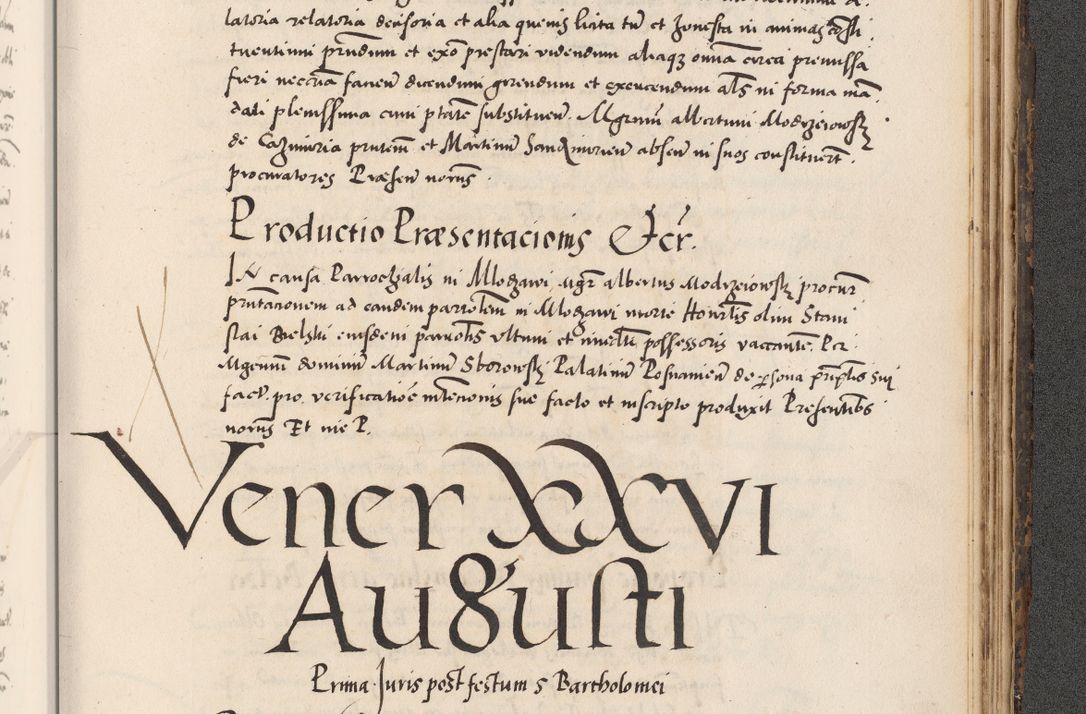 Zdjęcie nr 1053 dla obiektu archiwalnego: Acta actorum causarum, sentenciarum diffinitivarum quam interloquutiorum, decretorum, obligationum, quietationum et constitutionum procuratorum coram reverndo domino Petri Porembski preposito Ossviencimensi, canonico et officiali Cracoviensi generali ad annum Dimini 1556, inditione quatuor decima, pontificatus sanctissimi in Christo patris domini Pauli divina providencia pape IIII anno ispius.