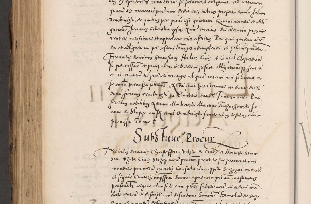 Zdjęcie nr 1052 dla obiektu archiwalnego: Acta actorum causarum, sentenciarum diffinitivarum quam interloquutiorum, decretorum, obligationum, quietationum et constitutionum procuratorum coram reverndo domino Petri Porembski preposito Ossviencimensi, canonico et officiali Cracoviensi generali ad annum Dimini 1556, inditione quatuor decima, pontificatus sanctissimi in Christo patris domini Pauli divina providencia pape IIII anno ispius.