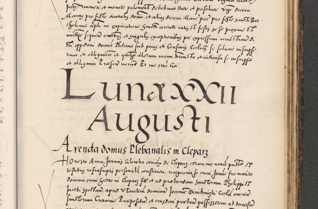 Zdjęcie nr 1051 dla obiektu archiwalnego: Acta actorum causarum, sentenciarum diffinitivarum quam interloquutiorum, decretorum, obligationum, quietationum et constitutionum procuratorum coram reverndo domino Petri Porembski preposito Ossviencimensi, canonico et officiali Cracoviensi generali ad annum Dimini 1556, inditione quatuor decima, pontificatus sanctissimi in Christo patris domini Pauli divina providencia pape IIII anno ispius.
