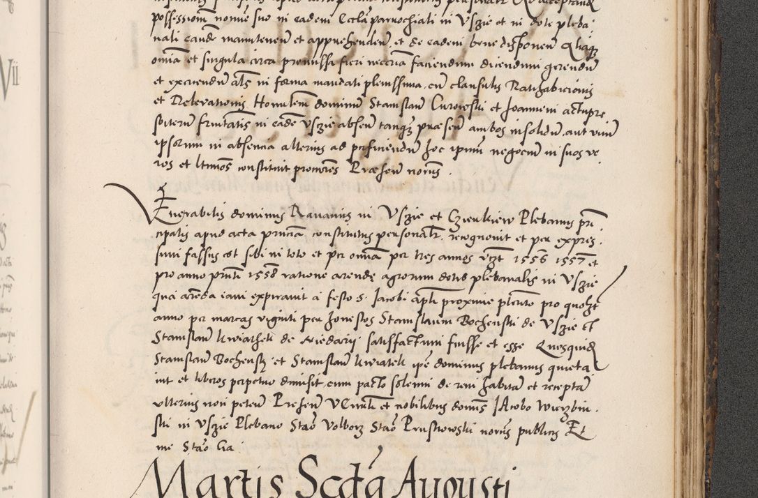 Zdjęcie nr 1047 dla obiektu archiwalnego: Acta actorum causarum, sentenciarum diffinitivarum quam interloquutiorum, decretorum, obligationum, quietationum et constitutionum procuratorum coram reverndo domino Petri Porembski preposito Ossviencimensi, canonico et officiali Cracoviensi generali ad annum Dimini 1556, inditione quatuor decima, pontificatus sanctissimi in Christo patris domini Pauli divina providencia pape IIII anno ispius.