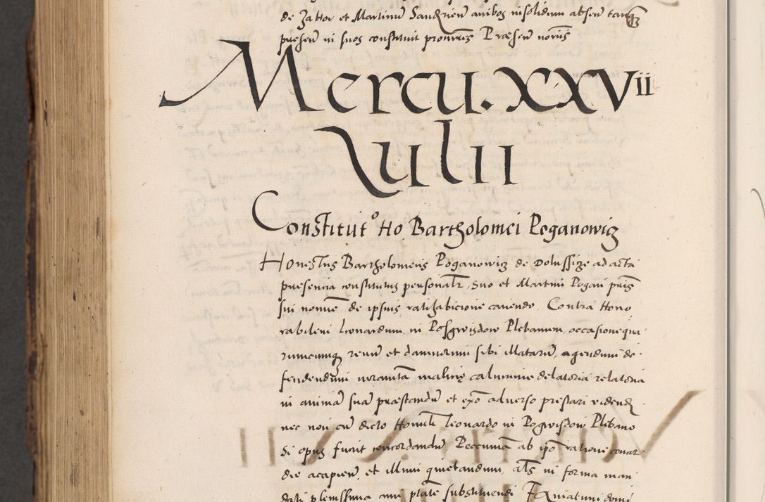Zdjęcie nr 1046 dla obiektu archiwalnego: Acta actorum causarum, sentenciarum diffinitivarum quam interloquutiorum, decretorum, obligationum, quietationum et constitutionum procuratorum coram reverndo domino Petri Porembski preposito Ossviencimensi, canonico et officiali Cracoviensi generali ad annum Dimini 1556, inditione quatuor decima, pontificatus sanctissimi in Christo patris domini Pauli divina providencia pape IIII anno ispius.