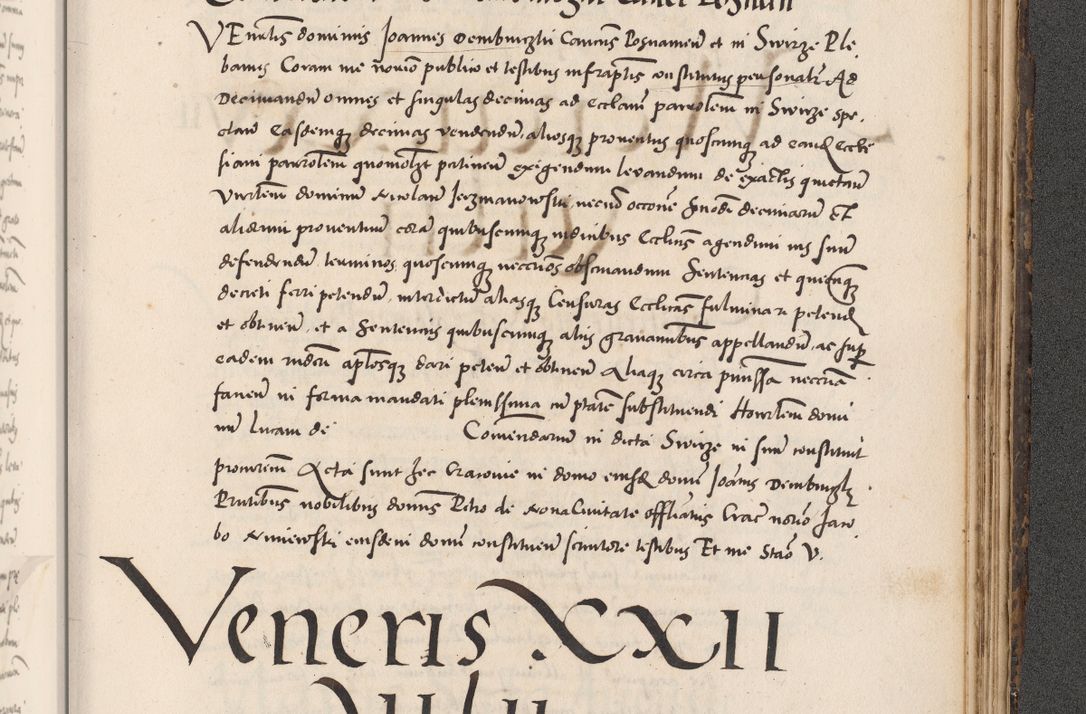 Zdjęcie nr 1045 dla obiektu archiwalnego: Acta actorum causarum, sentenciarum diffinitivarum quam interloquutiorum, decretorum, obligationum, quietationum et constitutionum procuratorum coram reverndo domino Petri Porembski preposito Ossviencimensi, canonico et officiali Cracoviensi generali ad annum Dimini 1556, inditione quatuor decima, pontificatus sanctissimi in Christo patris domini Pauli divina providencia pape IIII anno ispius.