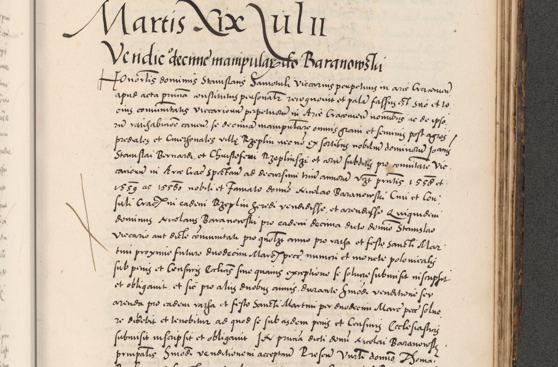 Zdjęcie nr 1041 dla obiektu archiwalnego: Acta actorum causarum, sentenciarum diffinitivarum quam interloquutiorum, decretorum, obligationum, quietationum et constitutionum procuratorum coram reverndo domino Petri Porembski preposito Ossviencimensi, canonico et officiali Cracoviensi generali ad annum Dimini 1556, inditione quatuor decima, pontificatus sanctissimi in Christo patris domini Pauli divina providencia pape IIII anno ispius.