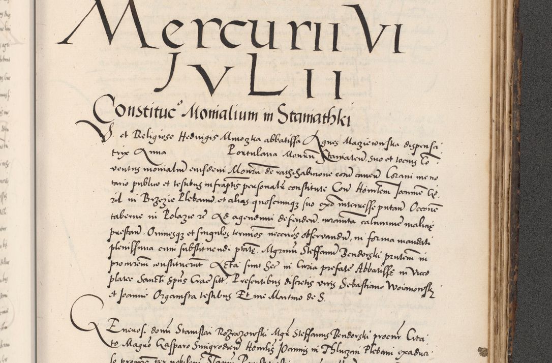 Zdjęcie nr 1037 dla obiektu archiwalnego: Acta actorum causarum, sentenciarum diffinitivarum quam interloquutiorum, decretorum, obligationum, quietationum et constitutionum procuratorum coram reverndo domino Petri Porembski preposito Ossviencimensi, canonico et officiali Cracoviensi generali ad annum Dimini 1556, inditione quatuor decima, pontificatus sanctissimi in Christo patris domini Pauli divina providencia pape IIII anno ispius.