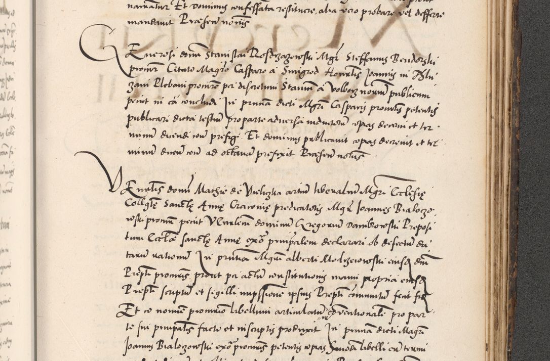 Zdjęcie nr 1029 dla obiektu archiwalnego: Acta actorum causarum, sentenciarum diffinitivarum quam interloquutiorum, decretorum, obligationum, quietationum et constitutionum procuratorum coram reverndo domino Petri Porembski preposito Ossviencimensi, canonico et officiali Cracoviensi generali ad annum Dimini 1556, inditione quatuor decima, pontificatus sanctissimi in Christo patris domini Pauli divina providencia pape IIII anno ispius.
