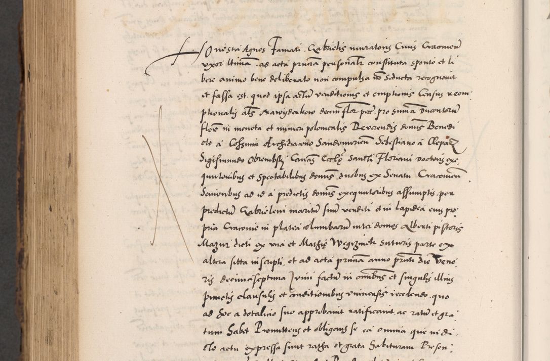 Zdjęcie nr 1026 dla obiektu archiwalnego: Acta actorum causarum, sentenciarum diffinitivarum quam interloquutiorum, decretorum, obligationum, quietationum et constitutionum procuratorum coram reverndo domino Petri Porembski preposito Ossviencimensi, canonico et officiali Cracoviensi generali ad annum Dimini 1556, inditione quatuor decima, pontificatus sanctissimi in Christo patris domini Pauli divina providencia pape IIII anno ispius.