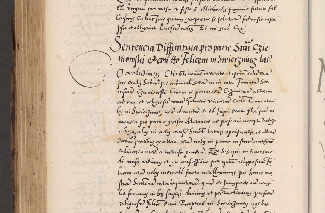 Zdjęcie nr 1018 dla obiektu archiwalnego: Acta actorum causarum, sentenciarum diffinitivarum quam interloquutiorum, decretorum, obligationum, quietationum et constitutionum procuratorum coram reverndo domino Petri Porembski preposito Ossviencimensi, canonico et officiali Cracoviensi generali ad annum Dimini 1556, inditione quatuor decima, pontificatus sanctissimi in Christo patris domini Pauli divina providencia pape IIII anno ispius.