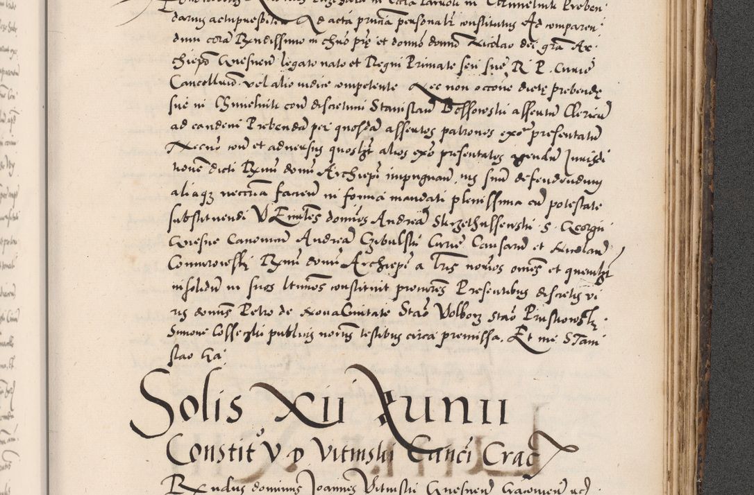 Zdjęcie nr 1015 dla obiektu archiwalnego: Acta actorum causarum, sentenciarum diffinitivarum quam interloquutiorum, decretorum, obligationum, quietationum et constitutionum procuratorum coram reverndo domino Petri Porembski preposito Ossviencimensi, canonico et officiali Cracoviensi generali ad annum Dimini 1556, inditione quatuor decima, pontificatus sanctissimi in Christo patris domini Pauli divina providencia pape IIII anno ispius.