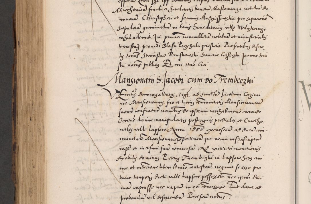 Zdjęcie nr 1010 dla obiektu archiwalnego: Acta actorum causarum, sentenciarum diffinitivarum quam interloquutiorum, decretorum, obligationum, quietationum et constitutionum procuratorum coram reverndo domino Petri Porembski preposito Ossviencimensi, canonico et officiali Cracoviensi generali ad annum Dimini 1556, inditione quatuor decima, pontificatus sanctissimi in Christo patris domini Pauli divina providencia pape IIII anno ispius.