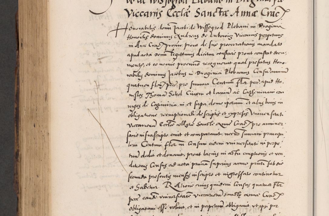 Zdjęcie nr 1008 dla obiektu archiwalnego: Acta actorum causarum, sentenciarum diffinitivarum quam interloquutiorum, decretorum, obligationum, quietationum et constitutionum procuratorum coram reverndo domino Petri Porembski preposito Ossviencimensi, canonico et officiali Cracoviensi generali ad annum Dimini 1556, inditione quatuor decima, pontificatus sanctissimi in Christo patris domini Pauli divina providencia pape IIII anno ispius.