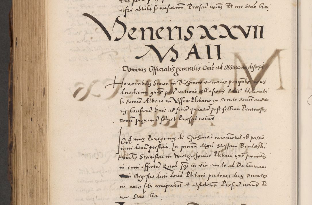 Zdjęcie nr 998 dla obiektu archiwalnego: Acta actorum causarum, sentenciarum diffinitivarum quam interloquutiorum, decretorum, obligationum, quietationum et constitutionum procuratorum coram reverndo domino Petri Porembski preposito Ossviencimensi, canonico et officiali Cracoviensi generali ad annum Dimini 1556, inditione quatuor decima, pontificatus sanctissimi in Christo patris domini Pauli divina providencia pape IIII anno ispius.