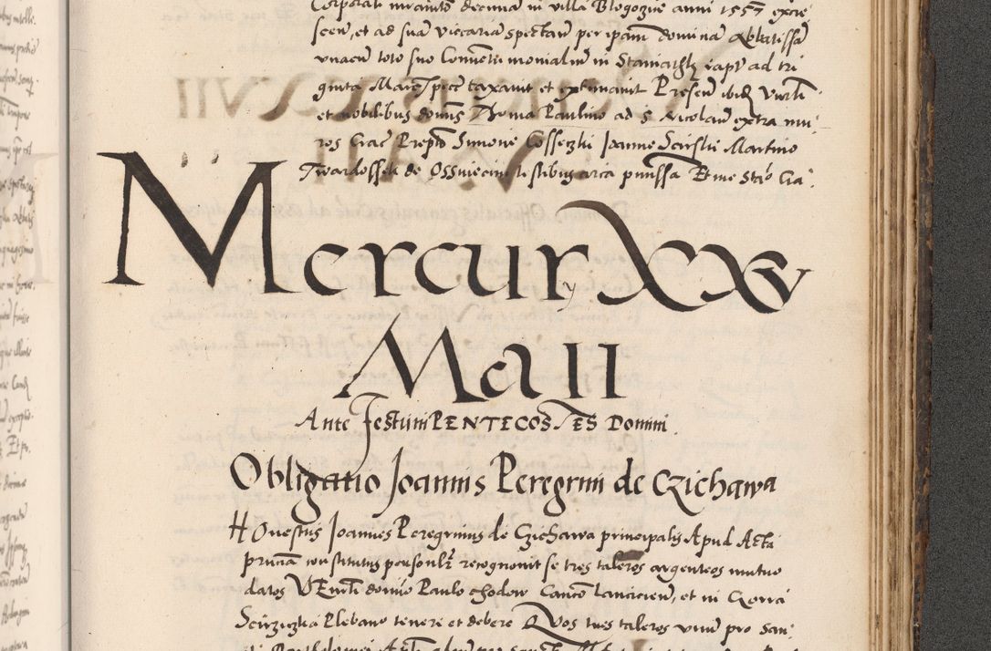 Zdjęcie nr 997 dla obiektu archiwalnego: Acta actorum causarum, sentenciarum diffinitivarum quam interloquutiorum, decretorum, obligationum, quietationum et constitutionum procuratorum coram reverndo domino Petri Porembski preposito Ossviencimensi, canonico et officiali Cracoviensi generali ad annum Dimini 1556, inditione quatuor decima, pontificatus sanctissimi in Christo patris domini Pauli divina providencia pape IIII anno ispius.