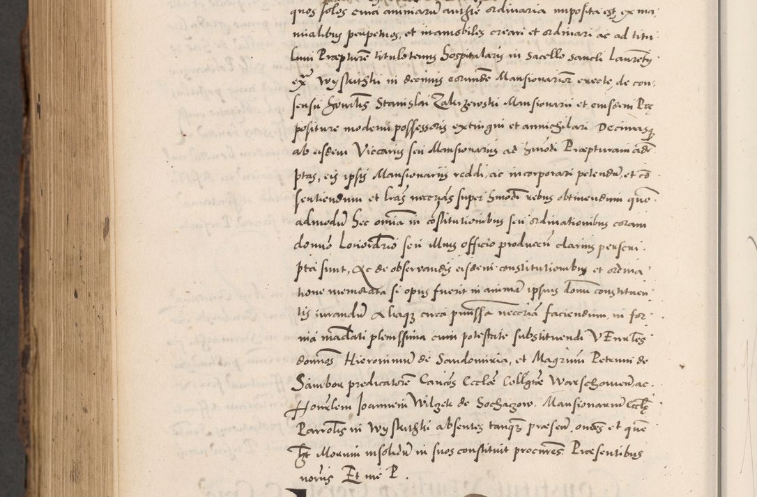 Zdjęcie nr 990 dla obiektu archiwalnego: Acta actorum causarum, sentenciarum diffinitivarum quam interloquutiorum, decretorum, obligationum, quietationum et constitutionum procuratorum coram reverndo domino Petri Porembski preposito Ossviencimensi, canonico et officiali Cracoviensi generali ad annum Dimini 1556, inditione quatuor decima, pontificatus sanctissimi in Christo patris domini Pauli divina providencia pape IIII anno ispius.