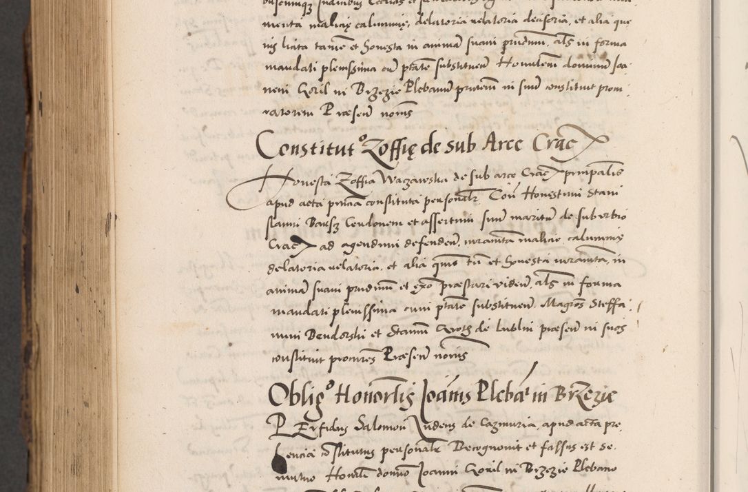 Zdjęcie nr 984 dla obiektu archiwalnego: Acta actorum causarum, sentenciarum diffinitivarum quam interloquutiorum, decretorum, obligationum, quietationum et constitutionum procuratorum coram reverndo domino Petri Porembski preposito Ossviencimensi, canonico et officiali Cracoviensi generali ad annum Dimini 1556, inditione quatuor decima, pontificatus sanctissimi in Christo patris domini Pauli divina providencia pape IIII anno ispius.