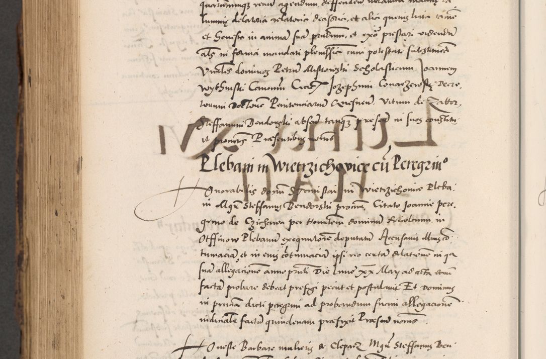 Zdjęcie nr 982 dla obiektu archiwalnego: Acta actorum causarum, sentenciarum diffinitivarum quam interloquutiorum, decretorum, obligationum, quietationum et constitutionum procuratorum coram reverndo domino Petri Porembski preposito Ossviencimensi, canonico et officiali Cracoviensi generali ad annum Dimini 1556, inditione quatuor decima, pontificatus sanctissimi in Christo patris domini Pauli divina providencia pape IIII anno ispius.