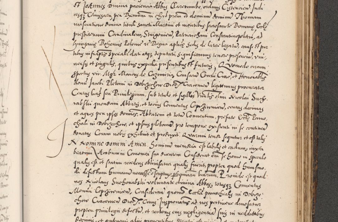 Zdjęcie nr 975 dla obiektu archiwalnego: Acta actorum causarum, sentenciarum diffinitivarum quam interloquutiorum, decretorum, obligationum, quietationum et constitutionum procuratorum coram reverndo domino Petri Porembski preposito Ossviencimensi, canonico et officiali Cracoviensi generali ad annum Dimini 1556, inditione quatuor decima, pontificatus sanctissimi in Christo patris domini Pauli divina providencia pape IIII anno ispius.